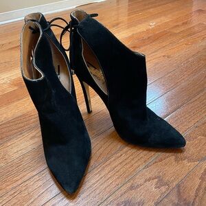 Black velvet going out boots